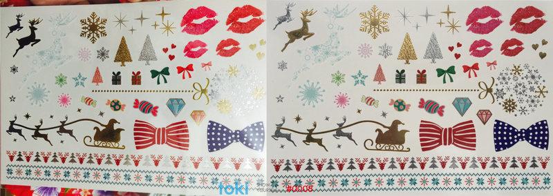 PLAY TATOO by toki  聖誕派對 彩色、燙金、燙銀紋身貼紙#0008  1張 台灣製造