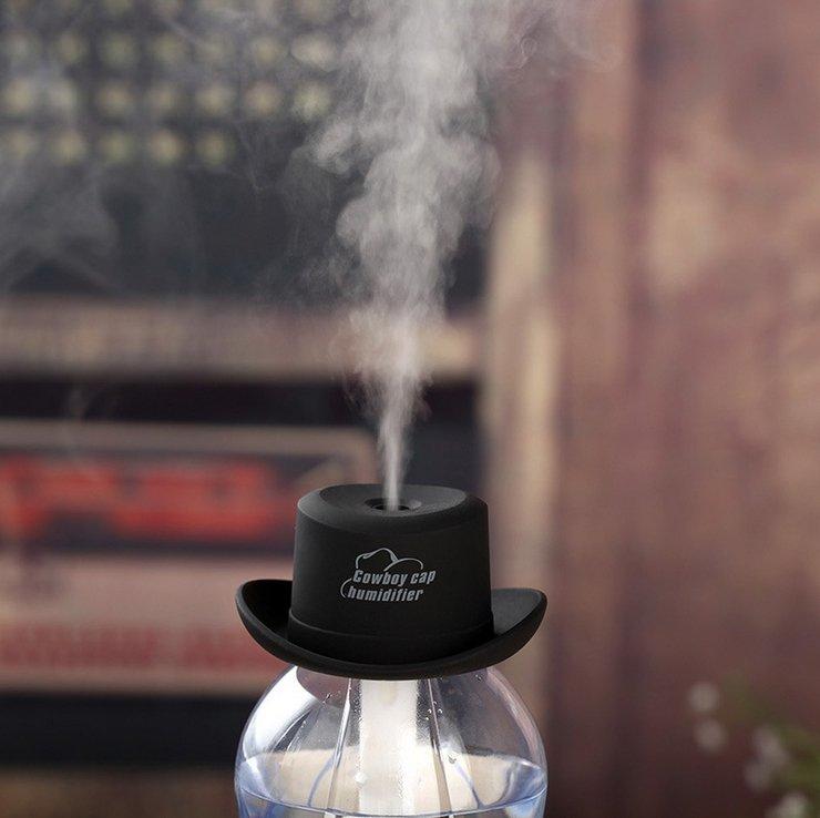 【牛仔帽加濕器】牛仔帽 霧化器 噴霧器 造霧機 創意 造型 USB迷你型 瓶蓋加濕器 艾比讚