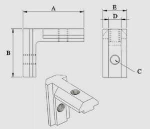 【樂昇 x 鎮安】歐標 15系列  雙色 內置 1515 L型 角槽 連接件 鋁型材 鋁擠型（含止付螺絲）