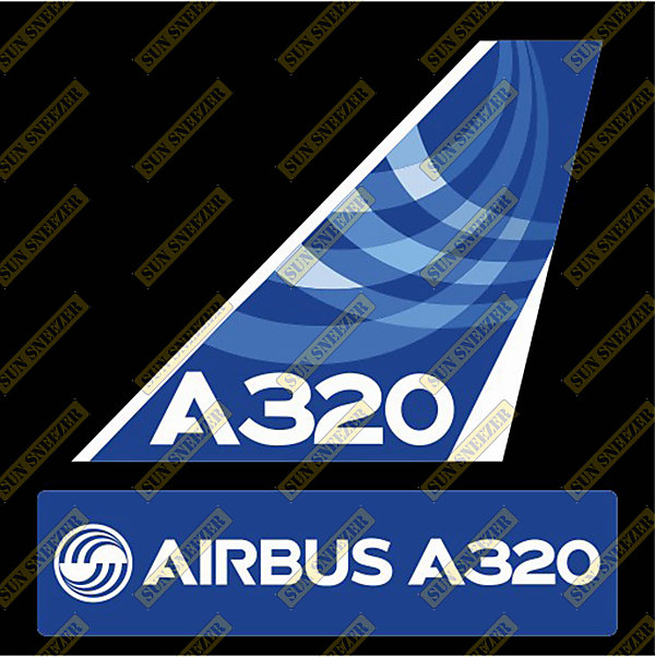 AIRBUS 空中巴士 A320 Logo 出廠塗裝 垂直尾翼 防水貼紙 尺寸上63x86mm 下 23x90mm