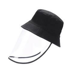 現貨 防疫帽 防飛沫帽 防護帽 男女/成人適用 活動式/可拆卸防護面罩  防飛沫 漁夫帽 隔離帽 黑色 護目面罩