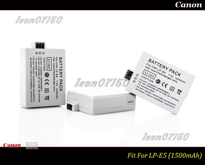 【特價促銷 】高容量 Canon LP-E5 鋰電池-1500mAh For 450D/500D/5000D/1000D