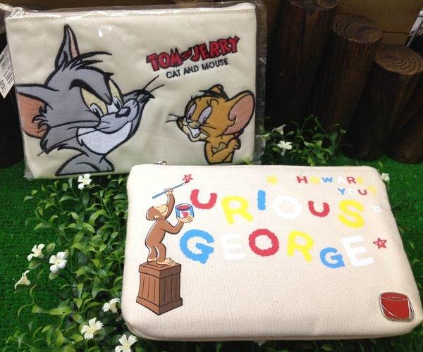 日本湯姆貓與傑利鼠　喬治猴筆袋　筆盒 Tom cat and Jerry mouse