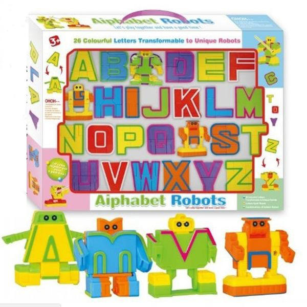 【W先生】變形英文字母 拼裝ABC字母 英文字母機器人 英文變形機器人