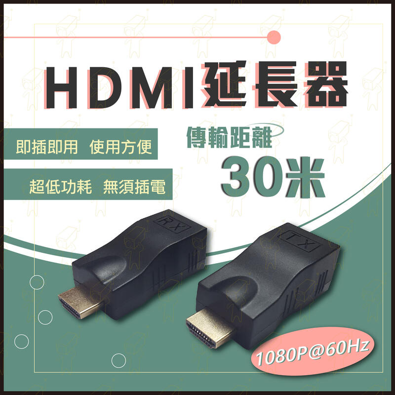 CEO電通⚡ 免驅動 HDMI延伸器 傳輸距離 30米 即插即用 轉RJ45 1920 x1080P 影音同步 含稅