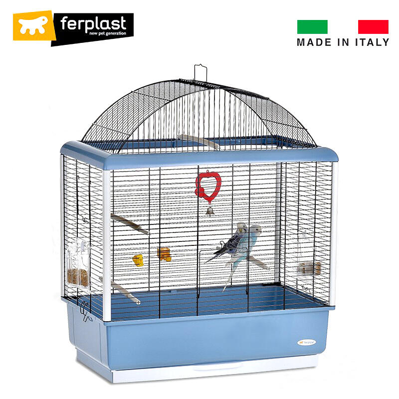 接單引進《寵物鳥世界》義大利Ferplast飛寶 帕拉迪奧（大號）藍色無印花 進口鳥籠 豪華型鸚鵡寵物鳥籠DA0347