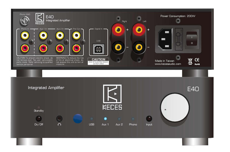 ｛音悅音響｝ KECES E40 小型綜合擴大機 DAC 前級 耳擴 書架喇叭系統 All In One 公司貨