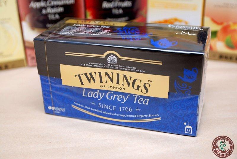【大樹咖啡】英國Twinings唐寧茶包- 仕女伯爵茶 LADY GREY TEA 25包入