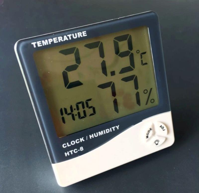 【勁昕科技】HTC-8多功能室内電子温濕度計 時間鬧鐘家用數位顯示温度計