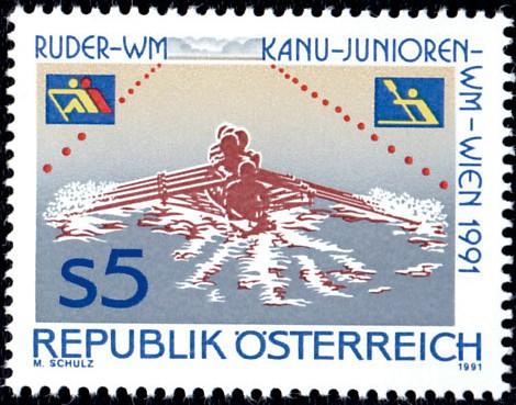 ★--奧地利郵票--1991年--維也納划船和青少年獨木舟世界錦標賽--- 1 全---集錦專題--★◆-F520