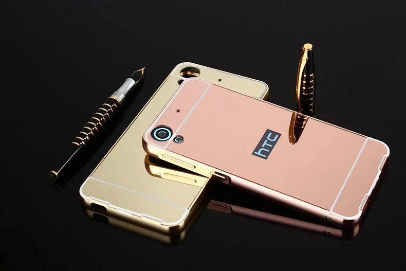 HTC Desire 626電鍍金屬邊框手機硬殼玫瑰金色