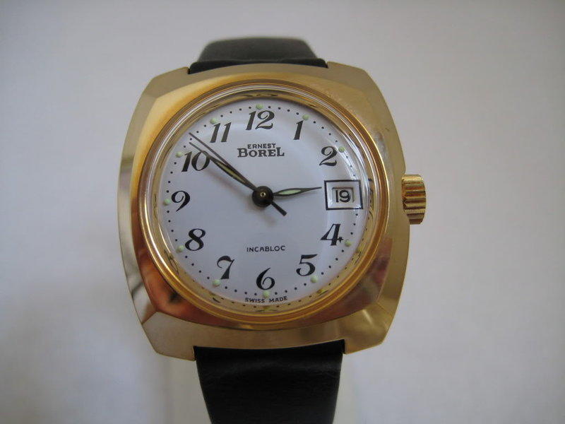 Ernest Borel 1970s 17J 20mic gold-plated hand-wind Day watch 依波路 70s 庫存新品17石20mm鍍金日期手上鍊機械錶