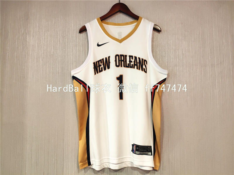 錫安·威廉森 (Zion Williamson) NBA新奧爾良鵜鶘隊 球衣 熱轉印款式1號 白色