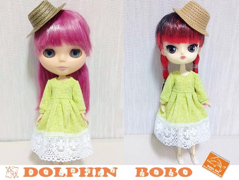 Dolphin Bobo娃衣工作室~翠綠色可愛小洋裝