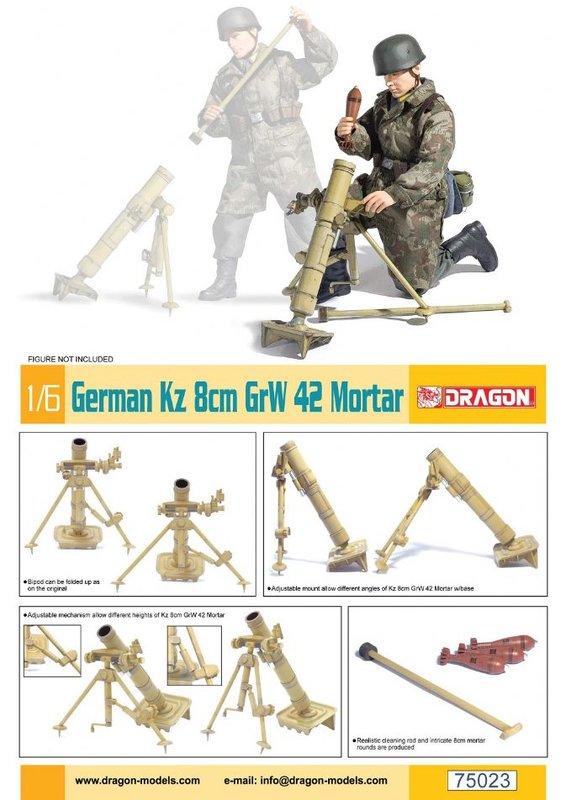 吉華科技@DARGON 75023  German Kz 8cm GrW 42 Mortar (不含人形) 1/6