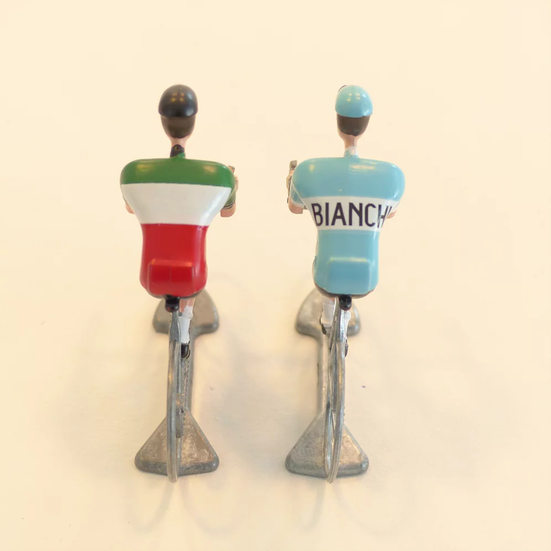 歐洲手工金屬模型自行車小人-石板路古典賽Bianchi/Italian
