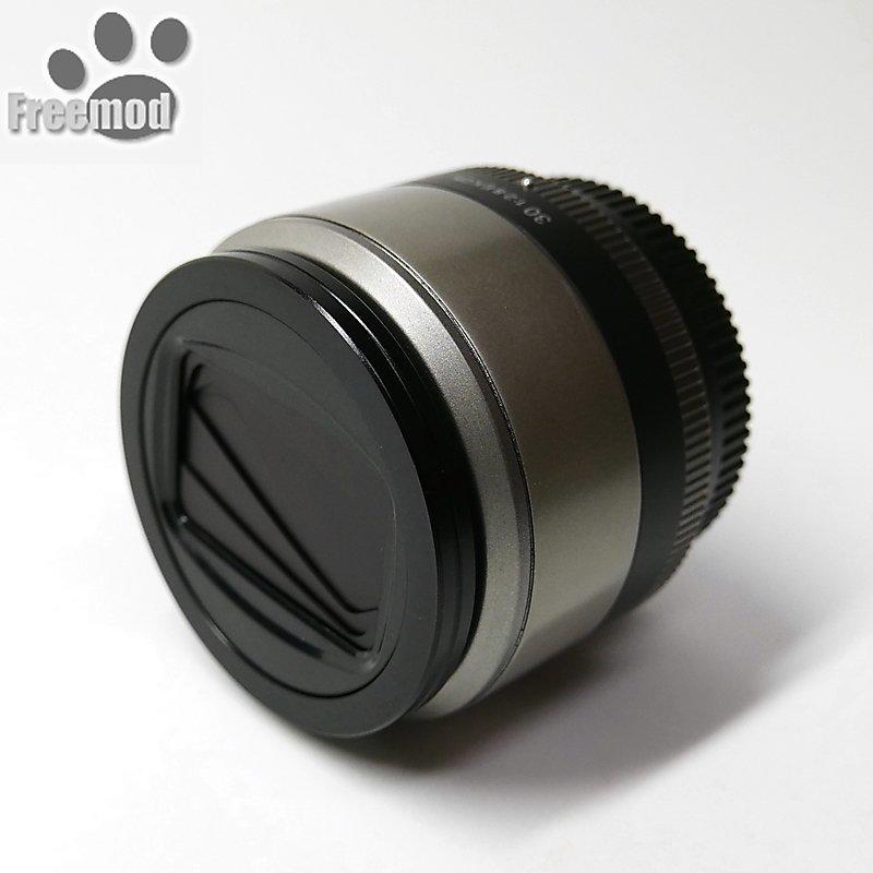 Freemod銀色X-CAP2半自動鏡頭蓋46mm鏡頭蓋鏡前蓋適Olympus MZD 17mm 25mm 1:1.8 f1.8 60mm 1:2.8 f2.8 