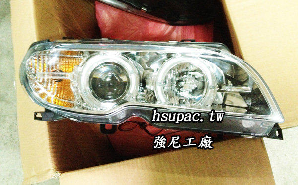 【Little Treasure】全新BMW 03 04 05 06年 2門 2D E46 CI LED雙光圈晶鑽魚眼大燈