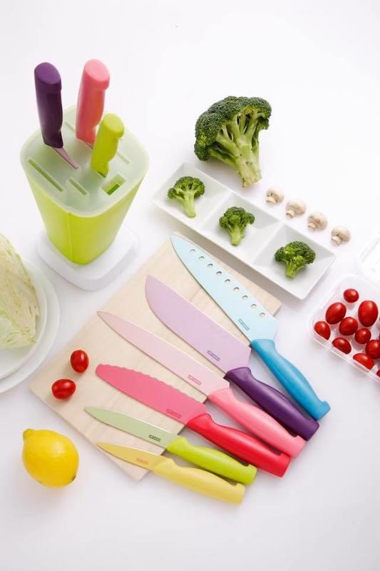 韓國人氣廚具品牌 NEOFLAM 時尚刀具 彩色的刀具 7件組(6把 刀具+1收納盒 含麵包刀 另售 Zyliss 銳意