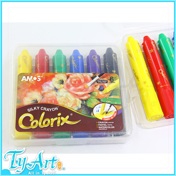 同央美術網購 韓國 AMOS 6色 水蠟筆  團購超商商品、部落客推薦