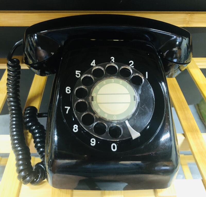 日本帶回 中古美品 601-A2復古轉盤電話 店面擺飾 黑電話 C6-2202-64-2