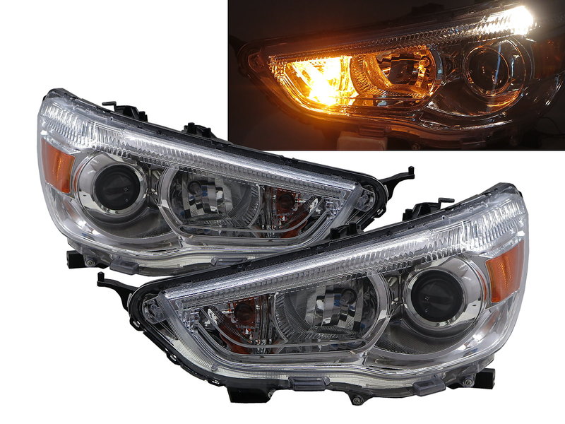 卡嗶車燈 Mitsubishi 三菱 Outlander Sport 10-ON 鹵素魚眼 V2 大燈 電鍍 