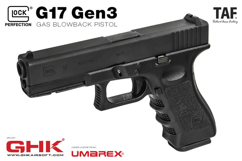 【TAF 現貨+免運】GHK GLOCK原廠授權 G17 Gen3 GBB鋼製瓦斯手槍(新版線性扣壓)2023最新到貨