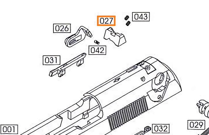 【IDCF 艾利斯工坊】WE 新版 M9 M9A1 系列 零件編號 #27 027 照門 適用惡靈古堡M92 12211