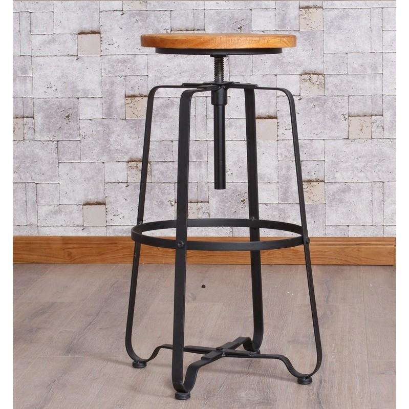 工業風吧檯椅 360度旋轉 高度可調整 升降酒吧椅 實木高腳椅 <ZenCup>
