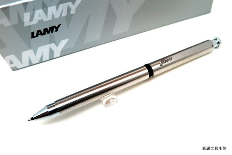 【圓融文具小妹】德國 LAMY 聖賢系列 745 不鏽鋼 三用筆 黑+紅色+0.5自動筆 市價2500元