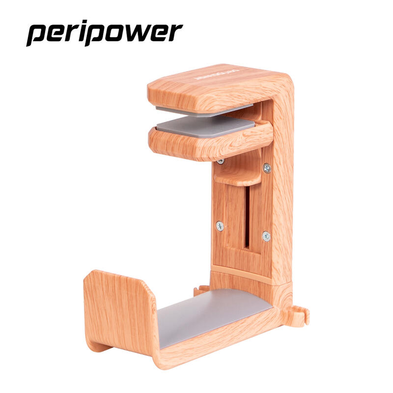 peripower MO-02 桌邊夾式頭戴型耳機架-木紋