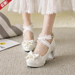 EFP大美人-2023促銷♡外貿甜美lo鞋蝴蝶結蕾絲交叉綁帶...
