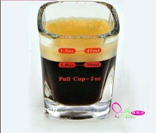 寵愛一生/咖啡機/咖啡器具/咖啡伴侶/方型意式咖啡量杯兩種刻度換算玻璃盎司杯60ml Tiamo AC0015