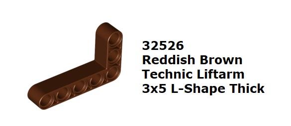 【磚樂】LEGO 樂高 32526 6179617 Liftarm 3x5 L-Shape Thick 紅棕色 L型厚臂