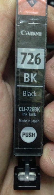 《全新出清》 原廠 佳能 黑色墨水匣 CANON 726 PG-726BK 裸裝 單顆 原廠 全新未拆 含晶片