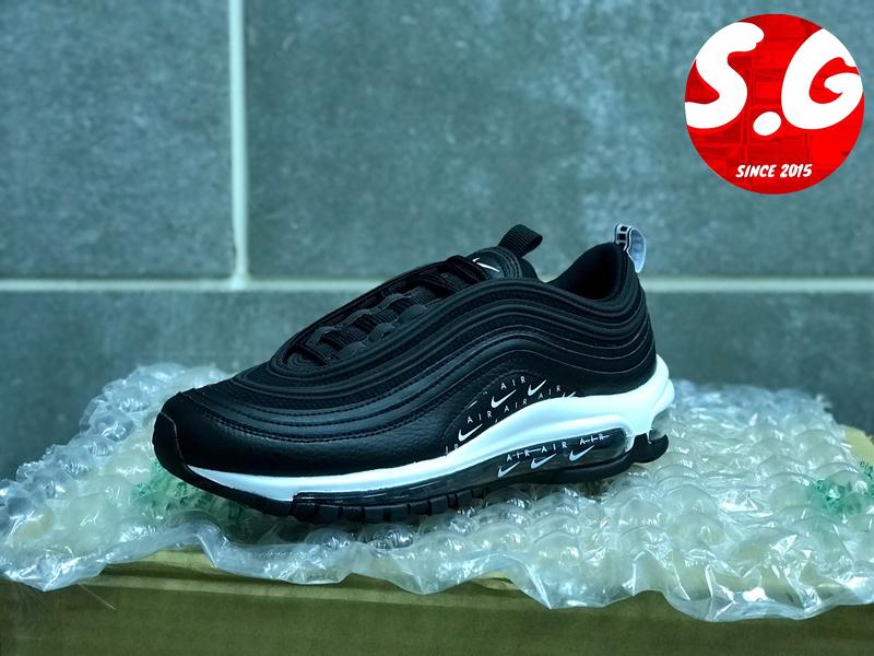 S.G NIKE W AIR MAX 97 LX 黑白皮革小勾勾復古氣墊休閒鞋女鞋AR7621