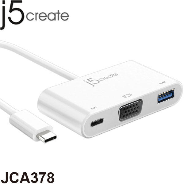 【MR3C】含稅附發票 j5 create JCA378 USB Type-C to VGA 三合一螢幕轉接器