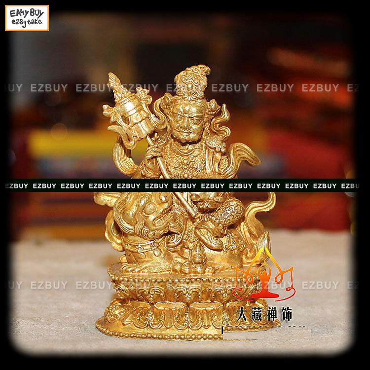 EZBUY-西藏藏密佛教 財寶天王 純銅小佛像 做工精細 2寸7.2cm_R71B