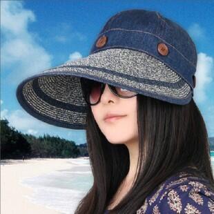 特價出清 春夏經典 超大檐兩用女士大沿草帽 遮陽帽子 海邊沙灘防曬帽 涼帽 可捲可拆卸