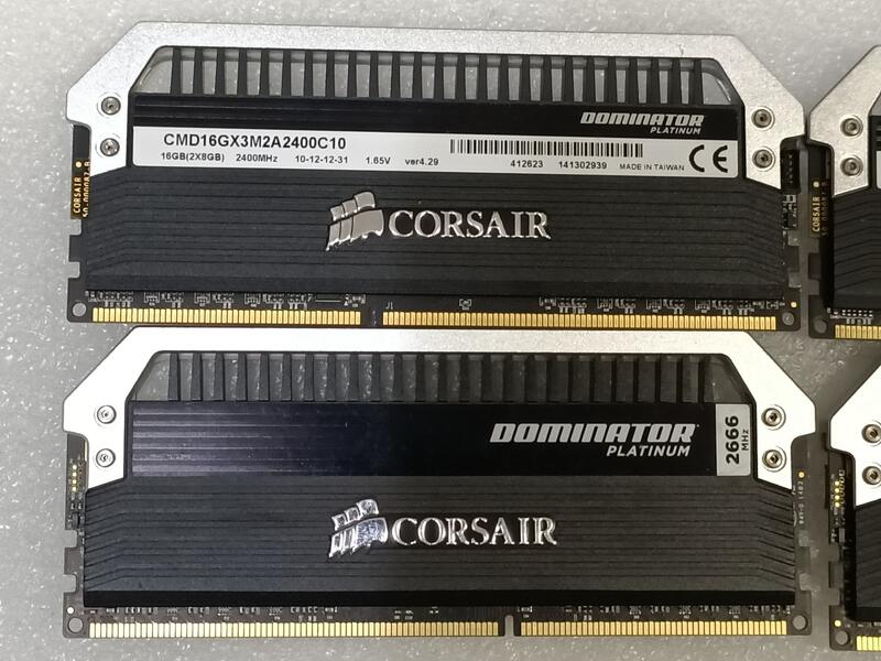 Corsair海盜船白金統治者記憶體16G DDR3 2400 C10 少用近新品，一組四