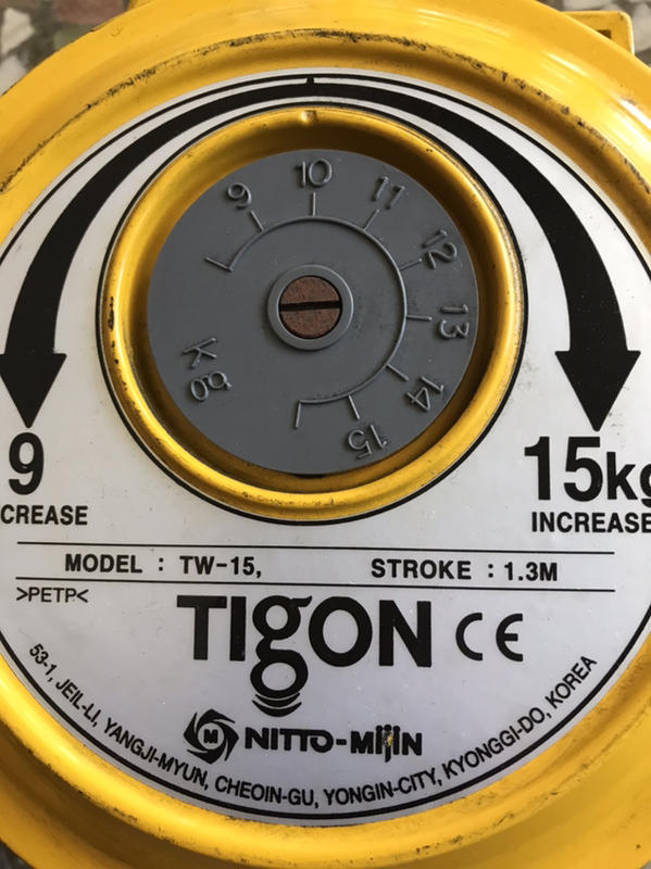日本 TIGON 彈簧吊車 平衡器(TW-15 )9-15公斤