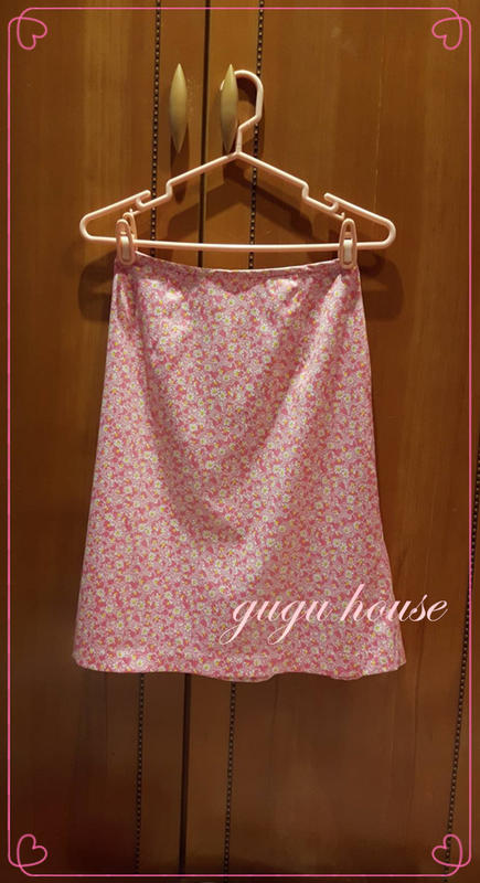 【gugu屋】百貨專櫃款 日本 SET ONE 氣質優雅粉色碎花 小A字裙 九成近全新❤現貨