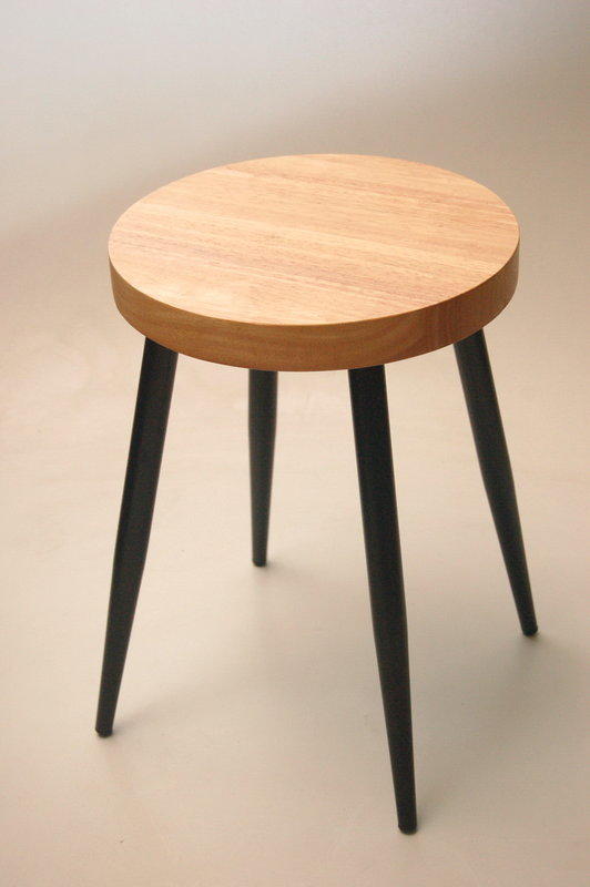 [台中餐桌椅製造] 實木款 板凳 圓凳[原木色]