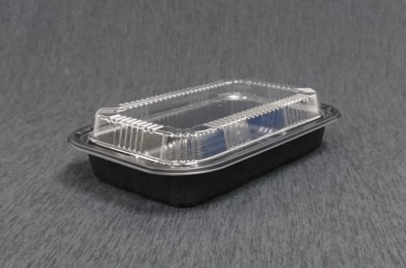  400組【820方形外帶盒+透明蓋】肋排盤 黑盤 黑色盤 黑色碗 外帶碗 塑膠碗 黑碗 PS碗 黑色盒 年菜盒 還