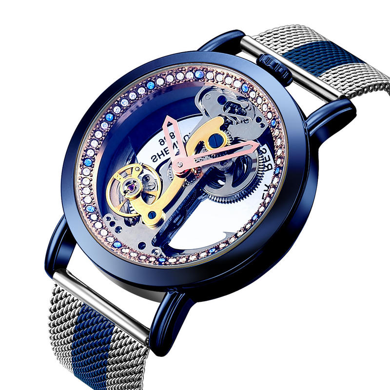 【KYH流行之星】SHENHUA深華新款鏤空休閒單橋男式手錶創意全自動機械表9482