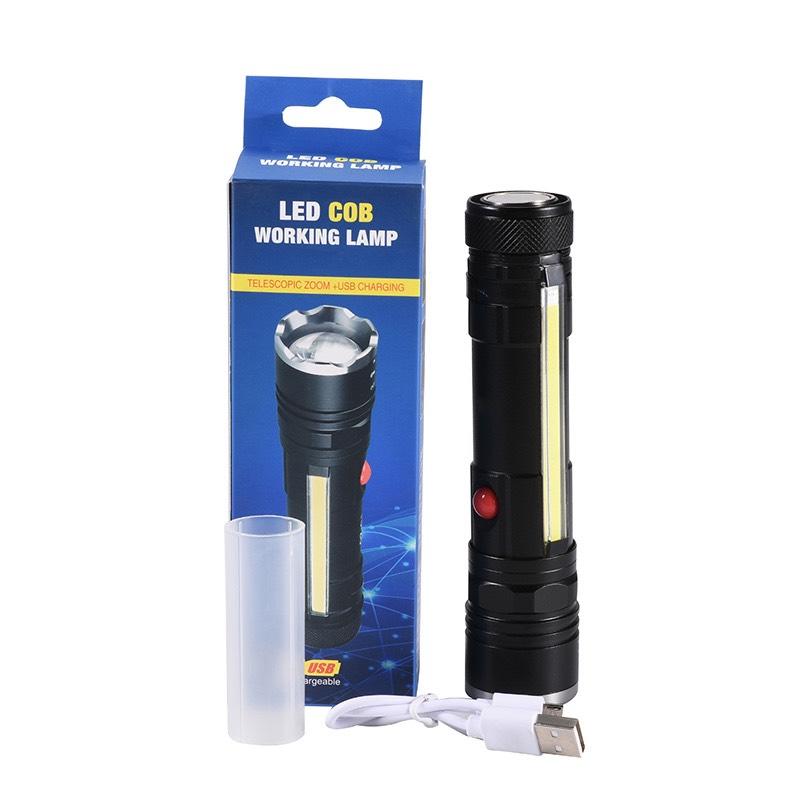 最新款 L2+COB側光+尾部強磁+變焦+USB充電 L2手電筒 磁鐵手電筒 工作燈 USB手電筒