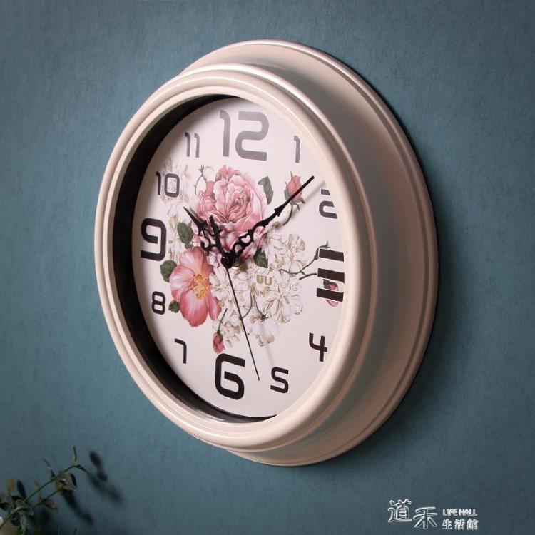歐式客廳掛鐘錶 簡約家用靜音錶復古臥室創意時鐘掛美式石英鐘YYS 交換禮物