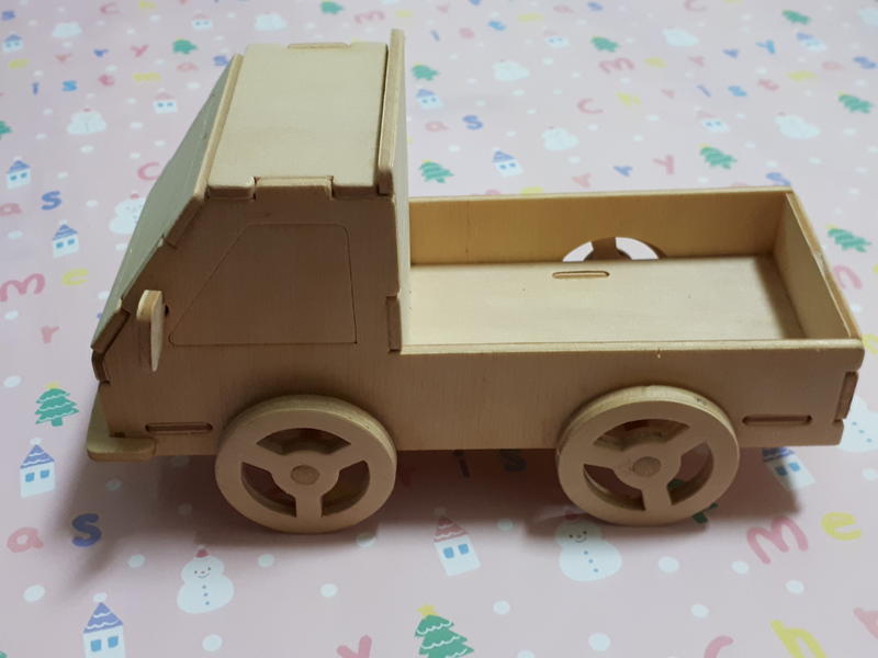 [漢娜熊黏土手作]木製小貨車 卡車 兒童美術彩繪 親子黏土DIY