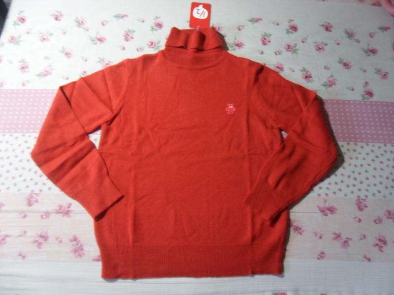WHY AND 1/2 秋冬紅色高領針織衫~~7號(115CM)