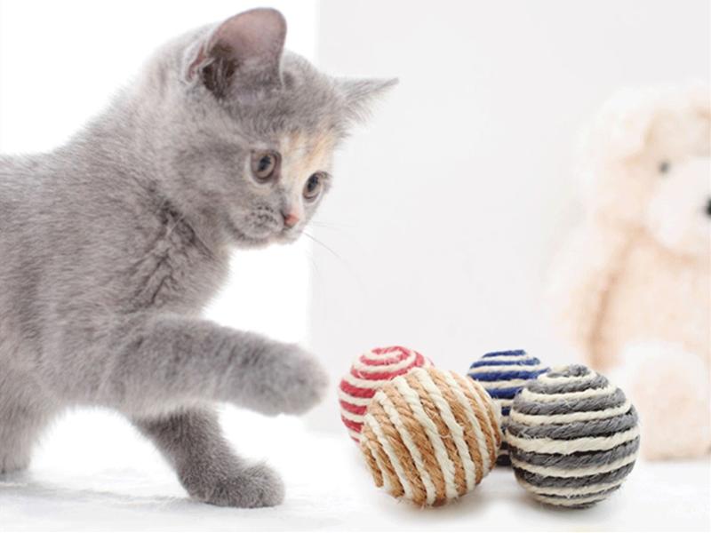 《趴皮寵物用品》(T1001) 9~15元/顆 直徑4~5cm 螺旋劍麻球 貓抓球 磨爪球 舒壓球 貓玩具 耐抓 耐磨